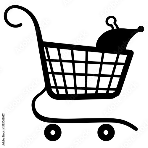 Shopping Cart with Mouse  Vector AI Generated Digital Graphic for Ecommerce & Sale Design
