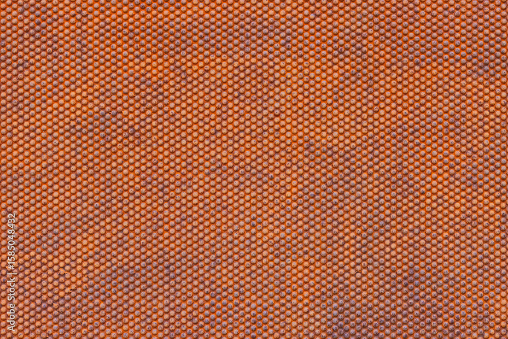 Obraz premium rusted steel sheet texture with embossed spherical indentations pattern