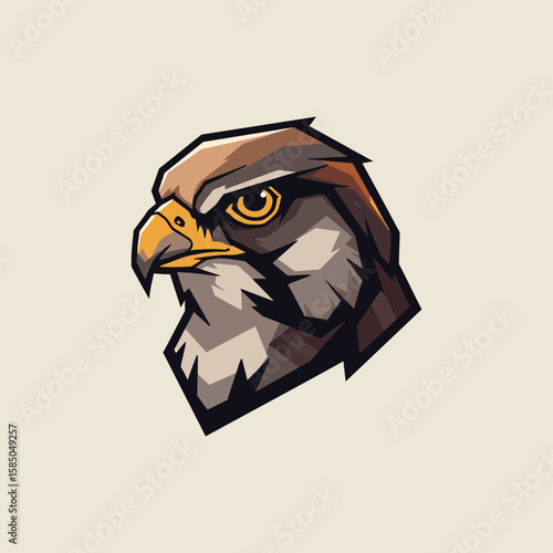 Detailed eagle head illustration in profile, symbolizing vision, freedom, and strength—ideal for patriotic or defense branding