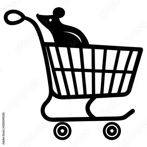 Shopping Cart with Mouse  Vector AI Generated Digital Graphic for Ecommerce & Sale Design