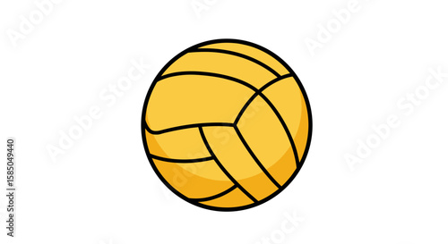 Water polo ball in bright yellow color