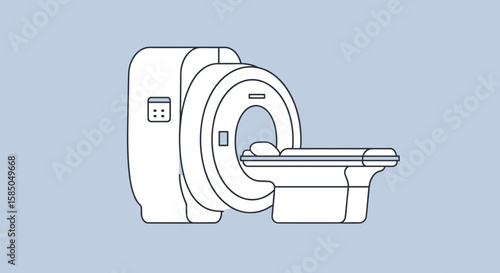MRI machine illustration on blue background