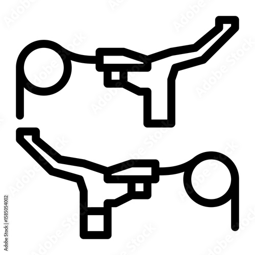Single bicycle part icon line style clean outline abstract gear mechanic symbol simple shape modern minimal versatile for garage bike maintenance workshop