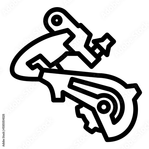 Single bicycle part icon line style clean outline abstract gear mechanic symbol simple shape modern minimal versatile for garage bike maintenance workshop