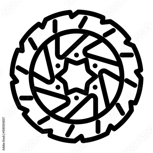 Single bicycle part icon line style clean outline abstract gear mechanic symbol simple shape modern minimal versatile for garage bike maintenance workshop