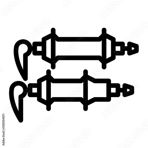 Single bicycle part icon line style clean outline abstract gear mechanic symbol simple shape modern minimal versatile for garage bike maintenance workshop