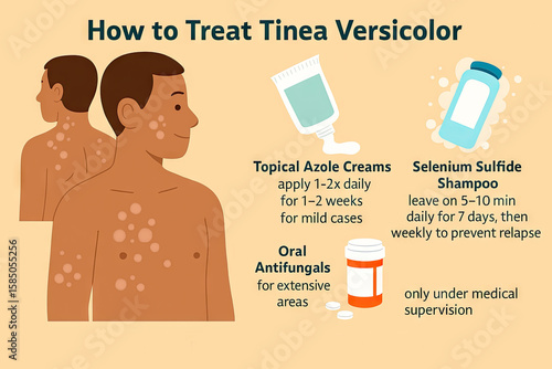 How to Treat Tinea Versicolor – Medical Infographic for Patient Education