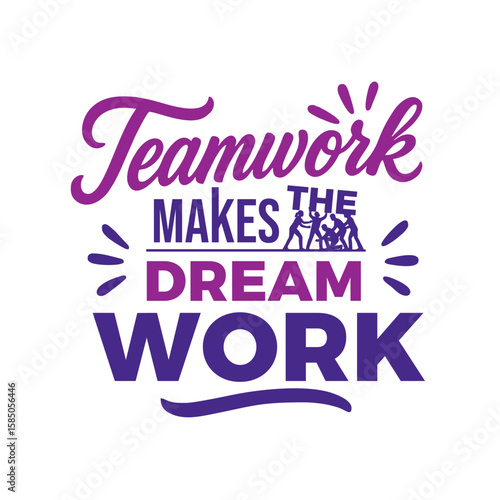 Typography hand drawn Hard work makes the dream work motivational quotes lettering design