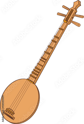 Canvas Print wolgum korean music instrument clipart