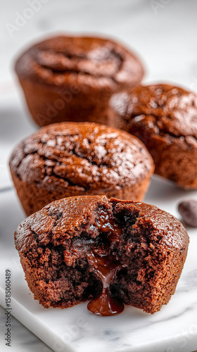 Wallpaper Mural Stack of chocolate muffins with one of them missing Torontodigital.ca