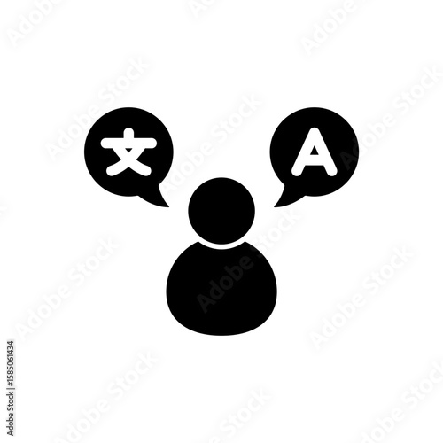 Icon a bilingual, isolated against a clean background.
