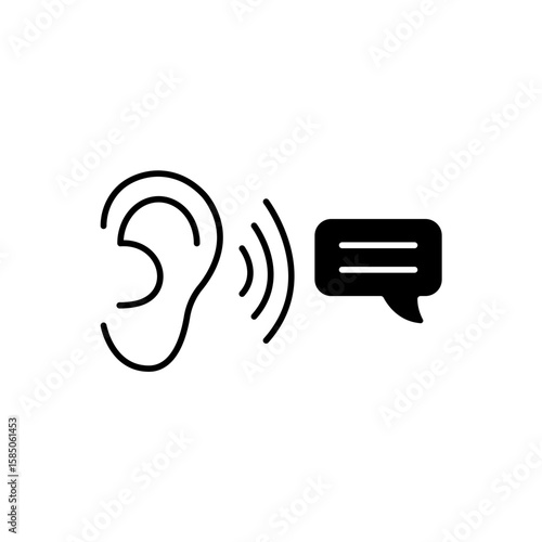 Icon a listening, isolated against a clean background.
