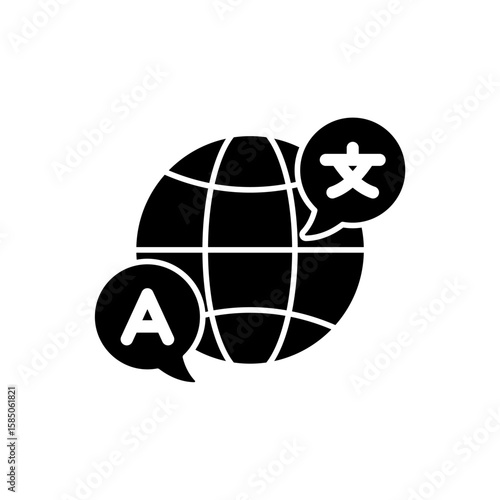 Icon a foreign language, isolated against a clean background.
