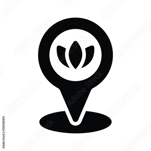 A customizable glyph icon of relaxing spa location
