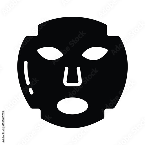 Visually engaging glyph icon of face mask skincare