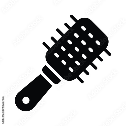 Check out this glyph icon of rounded hairbrush