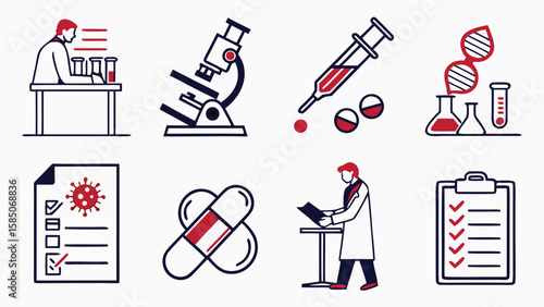 Clinical Study Icon Set