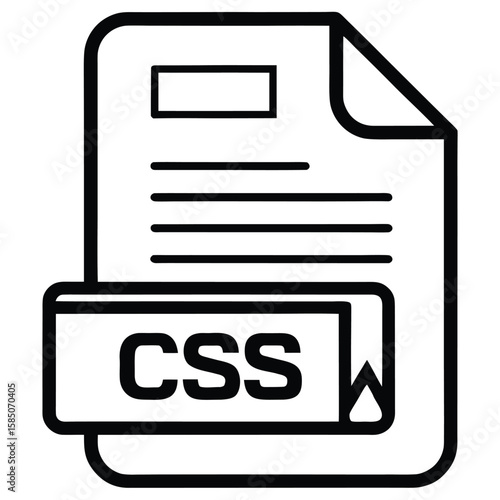 Vector art of icon representing a css file for web development