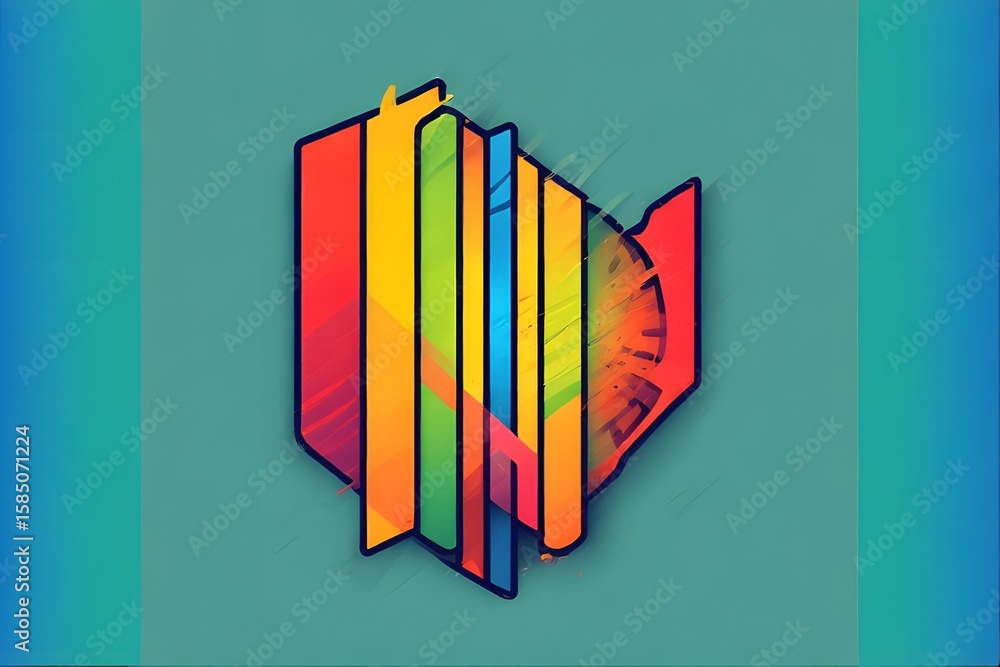 Naklejka premium Título: ia generated. grunge striped background. colorful grunge background. grunge striped background with stripes