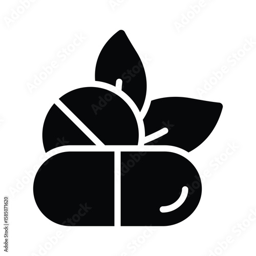 A trendy glyph icon of herbal medicine