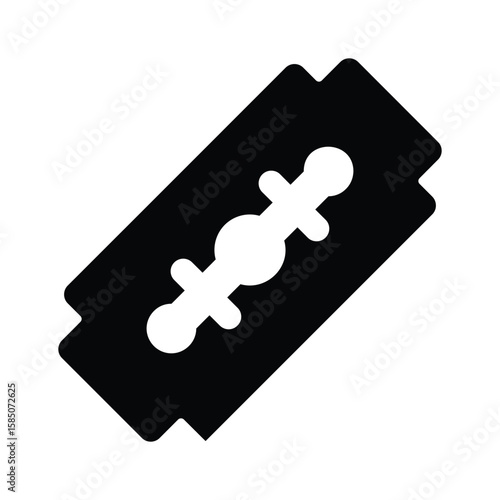 A modern glyph style icon of shaving blade piece