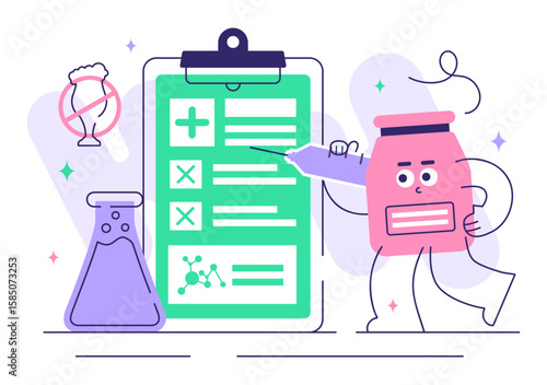 Narcologist Vector Illustration Featuring Drug Addiction Awareness and Issues Related to Alcohol and Tobacco in Healthcare with a Cute Flat Background