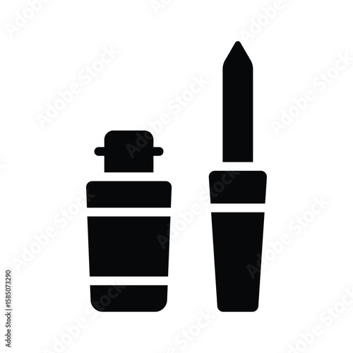 A captivating glyph icon of eyeliner applicator brush