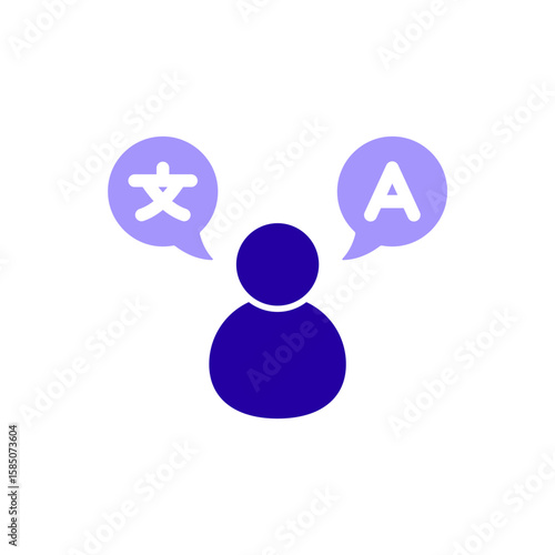 Icon a bilingual, isolated against a clean background.

