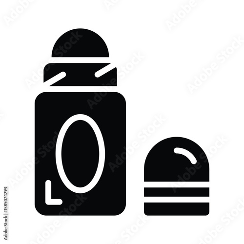Easy to edit glyph style icon of deodorant roller bottle