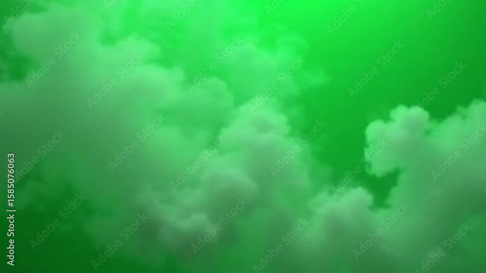 A seamless loop of dense smoke or fog flowing gently over a green screen backdrop, perfect for adding mystery, suspense, or natural elements to any video project through easy compositing.