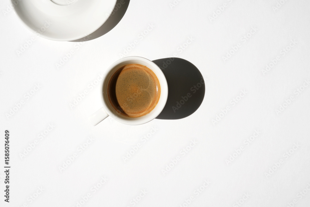 Coffee. Freshly Made Espresso on White Background. Coffee. Freshly Made Espresso on White Background.