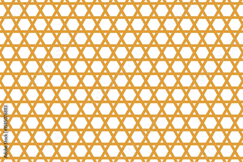Japanese Traditional Kagome Pattern with Two Shades of Orange Lines on Transparent Background