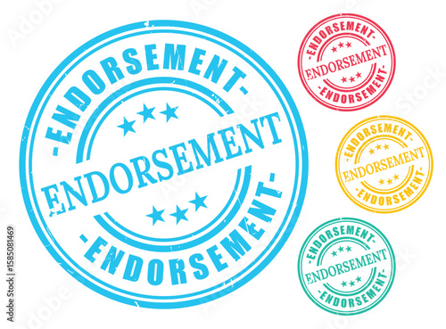 Endorsement Badge Collection, Grunge Rubber Approval Stamp Icons  