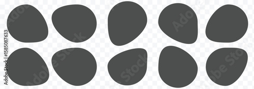 Random organic blob shapes. Black cube drops. Liquid organic amoeba silhouette blob in modern style. Various shapes of irregular blobs. organic blob shape irregular form abstract vector illustration 