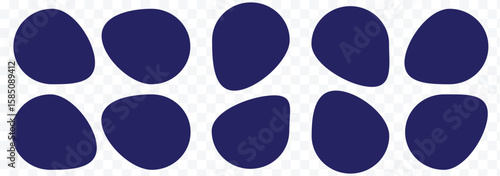 Random organic blob shapes. Black cube drops. Liquid organic amoeba silhouette blob in modern style. Various shapes of irregular blobs. organic blob shape irregular form abstract vector illustration 