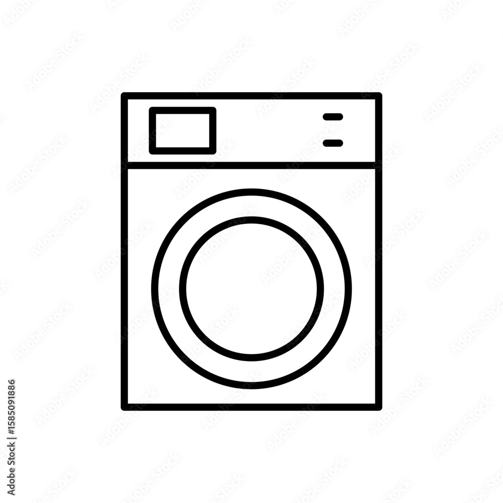 Washing Machine Black Outline Icon. Laundry Symbol Washing Machine Black Outline Icon. Laundry Symbol