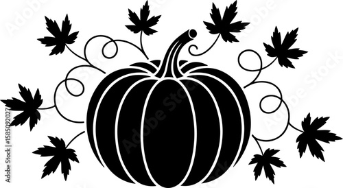 Autumnal abundance bountiful pumpkin silhouettes for harvest themed art | Premium Vector