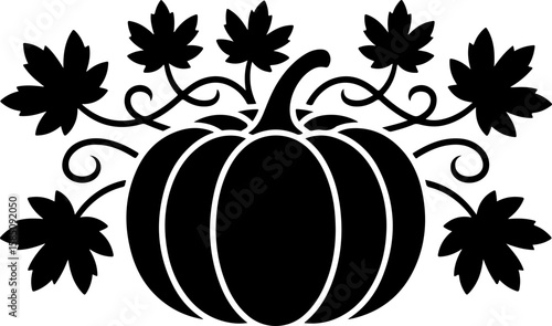 Autumnal abundance bountiful pumpkin silhouettes for harvest themed art | Premium Vector