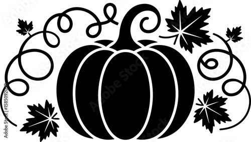 Autumnal abundance bountiful pumpkin silhouettes for harvest themed art | Premium Vector