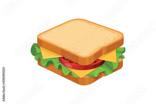 Delicious Sandwich Vector Illustration A tasty treat with layers of flavor