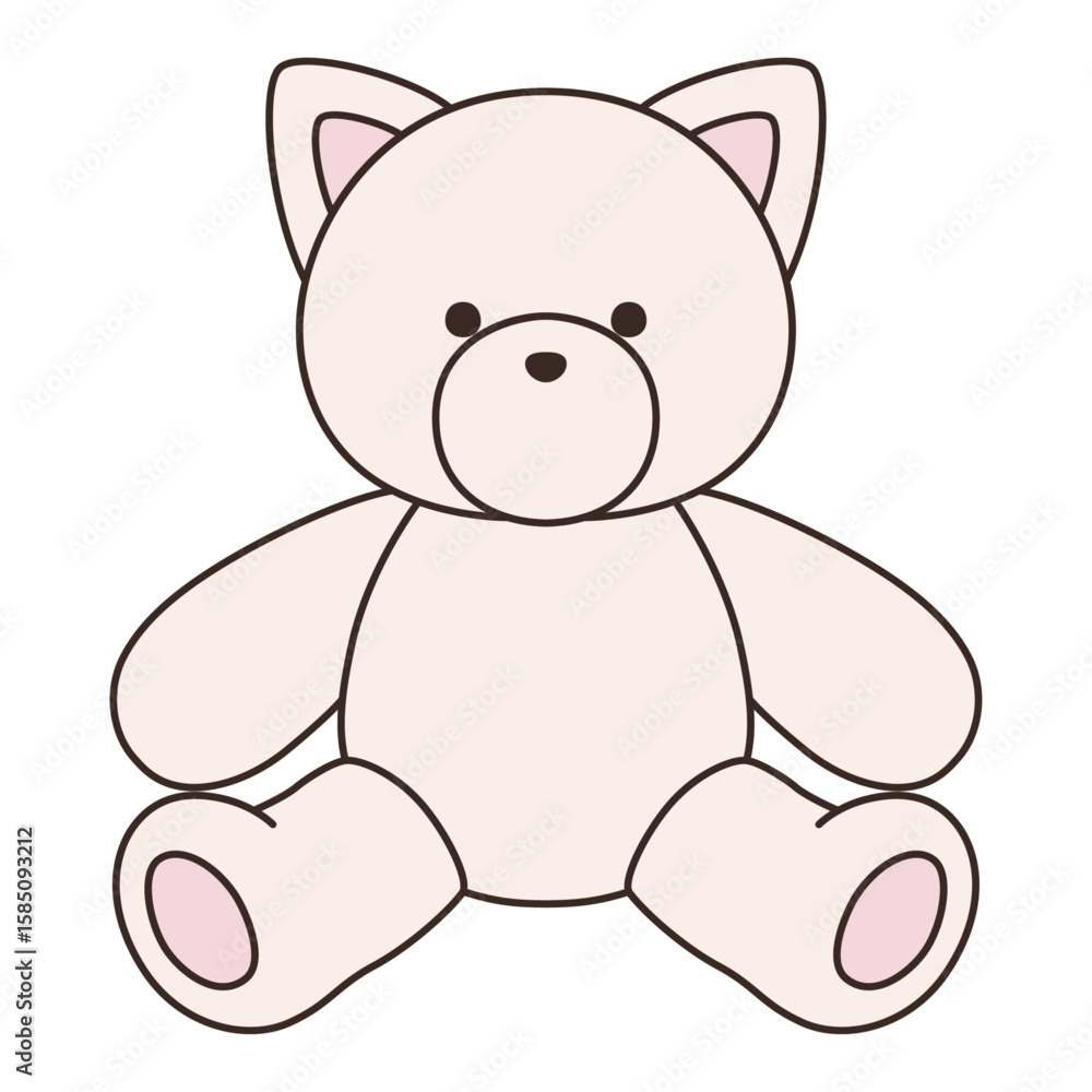 Obraz premium かわいい猫のぬいぐるみのベクターイラスト。ねこ、アイコン、動物