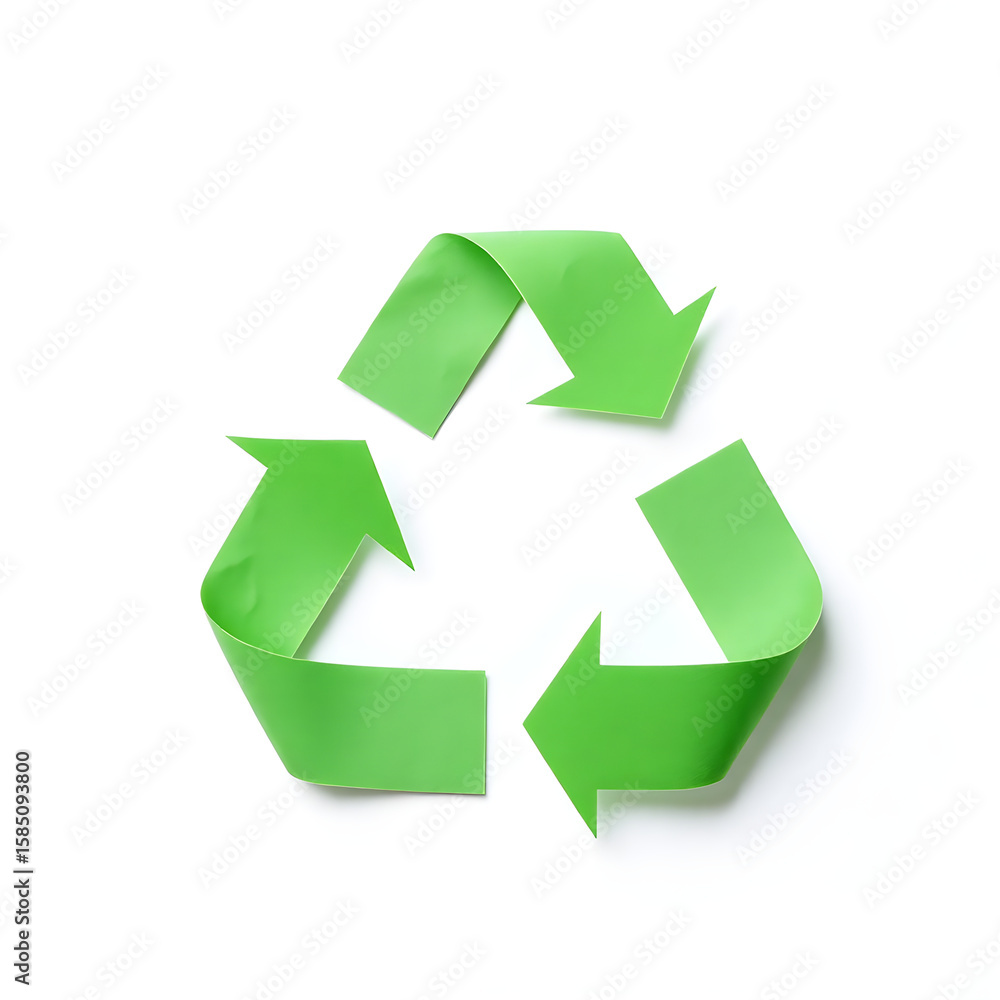 Obraz premium Green recycle symbol promoting environmental awareness and sustainable practices