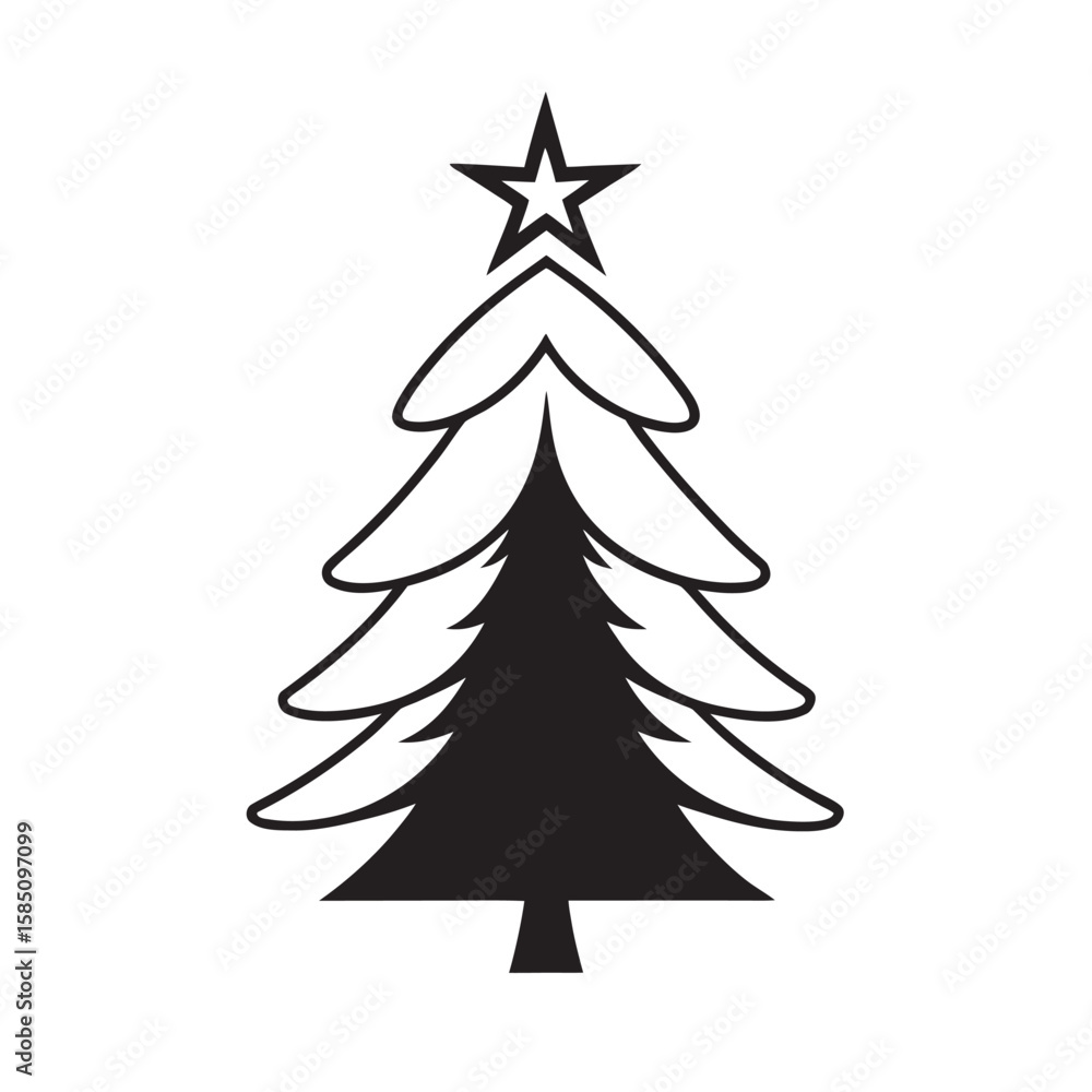 Obraz premium Christmas Tree With Halo And Angel Wings