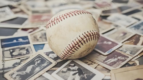 Vintage baseball and old photos