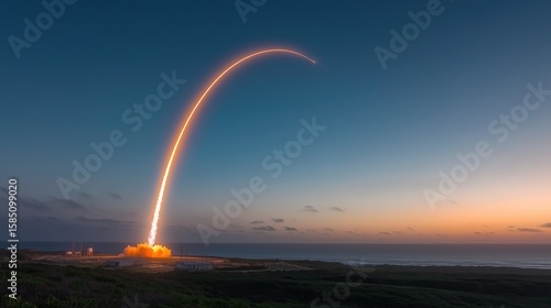 Rocket takeoff from a launch complex