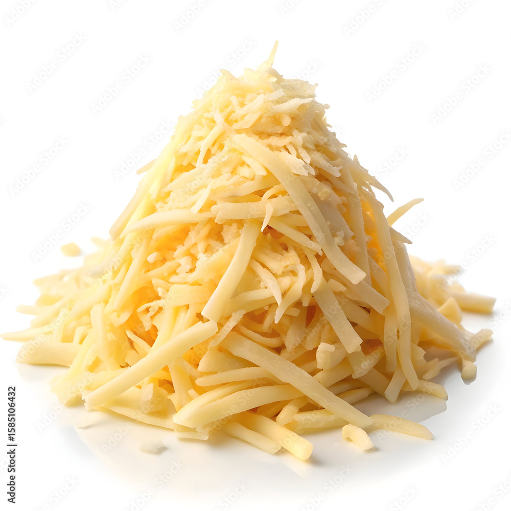 pile of grated cheese on white background pile of grated cheese on white background