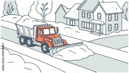 snowplow Truck clearing the road