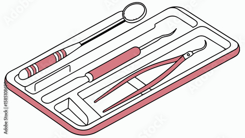 vector illustration set of Dental Tools