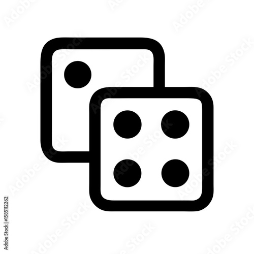Two dices on white background representing chance and risk. These dices show luck, games, and decision making.