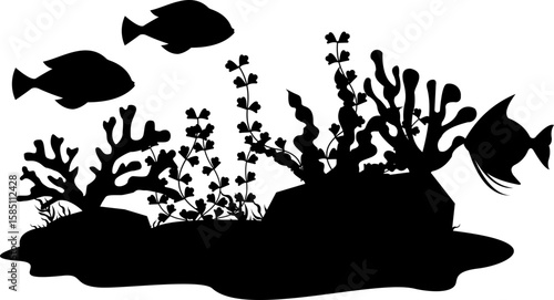 Underwater World Sea Bottom Silhouette